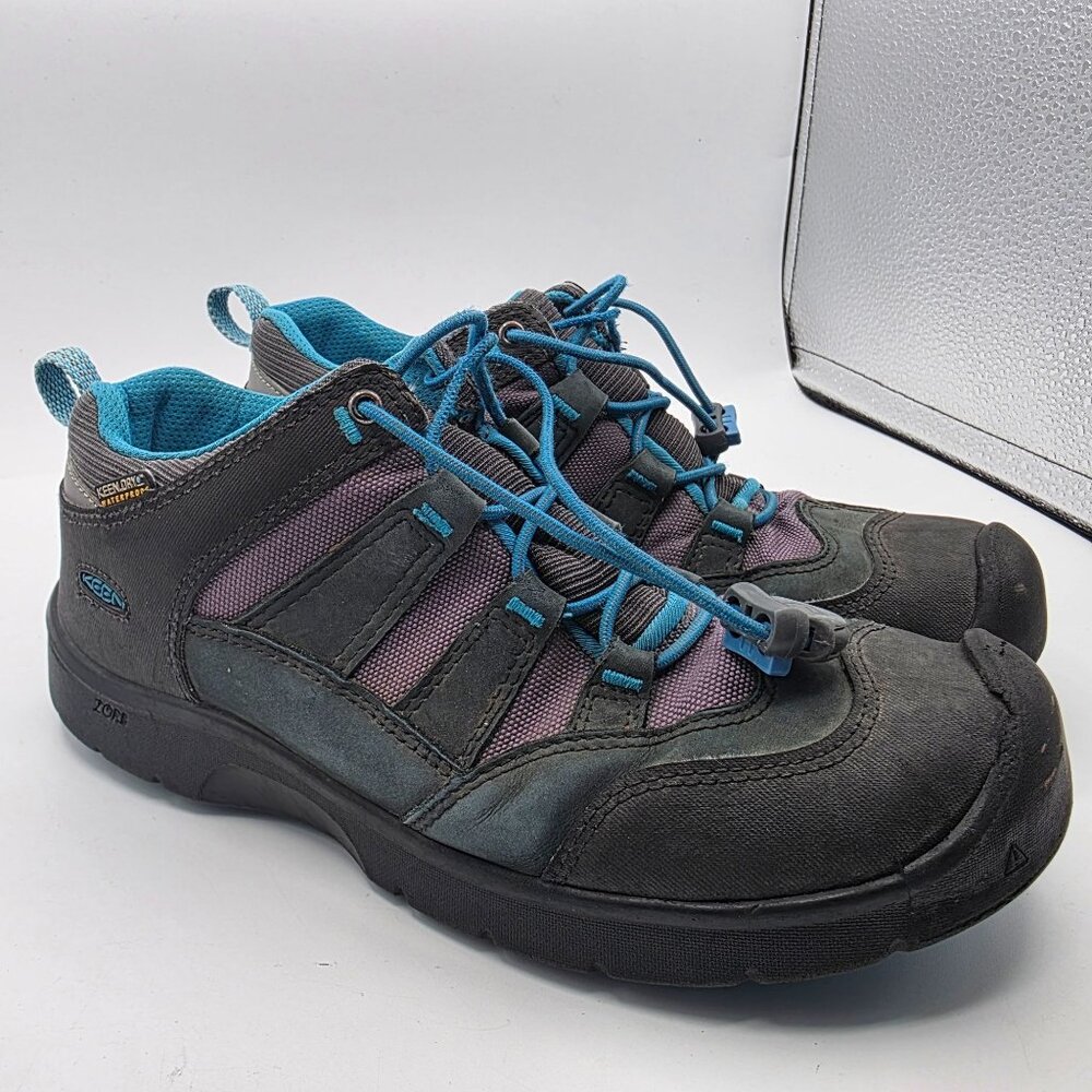 Keen Zorb Kids Size 5 Black Blue Hiking Shoes Outdoor Trail Comfortable Sneaker